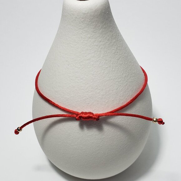 COPY - 14K Solid GOLD Beads Evil Eye Red String Kabbalah Bracelet Protection Go… - Picture 4 of 6